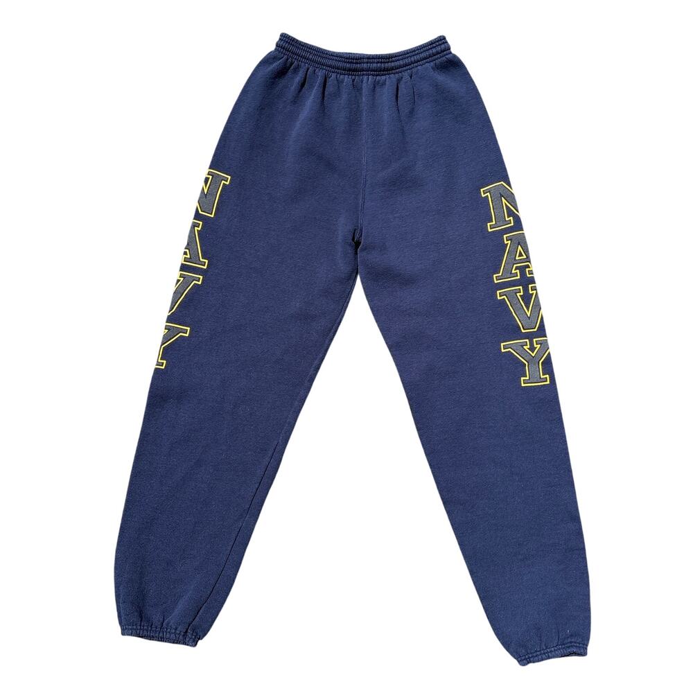 Vintage soffe NAVY blue/yellow jogger sweatpants activewear Medium military
